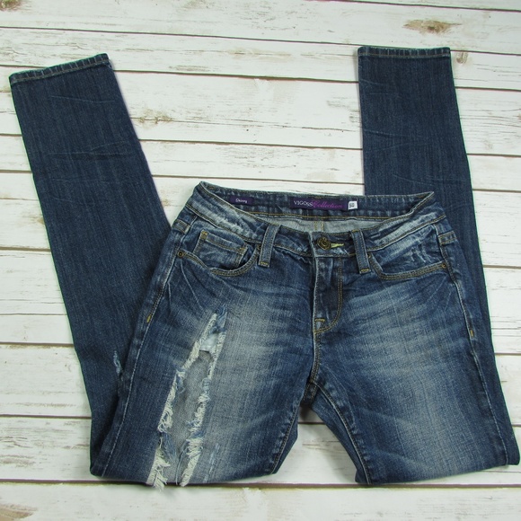 Vigoss Collection Destroyed Skinny Button Flap 26 - Picture 5 of 8